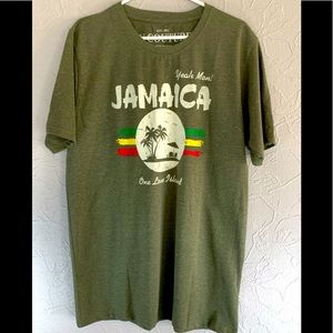 AV COUTURE JAMAICA GRAPHIC MENS SHIRT SIZE XXL YEAH MON ONE LOVE ISLAND